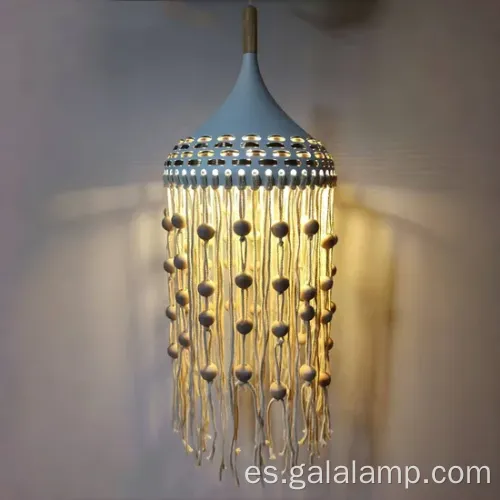 Luz colgante de yute ecológica para decoración elegante del pasillo